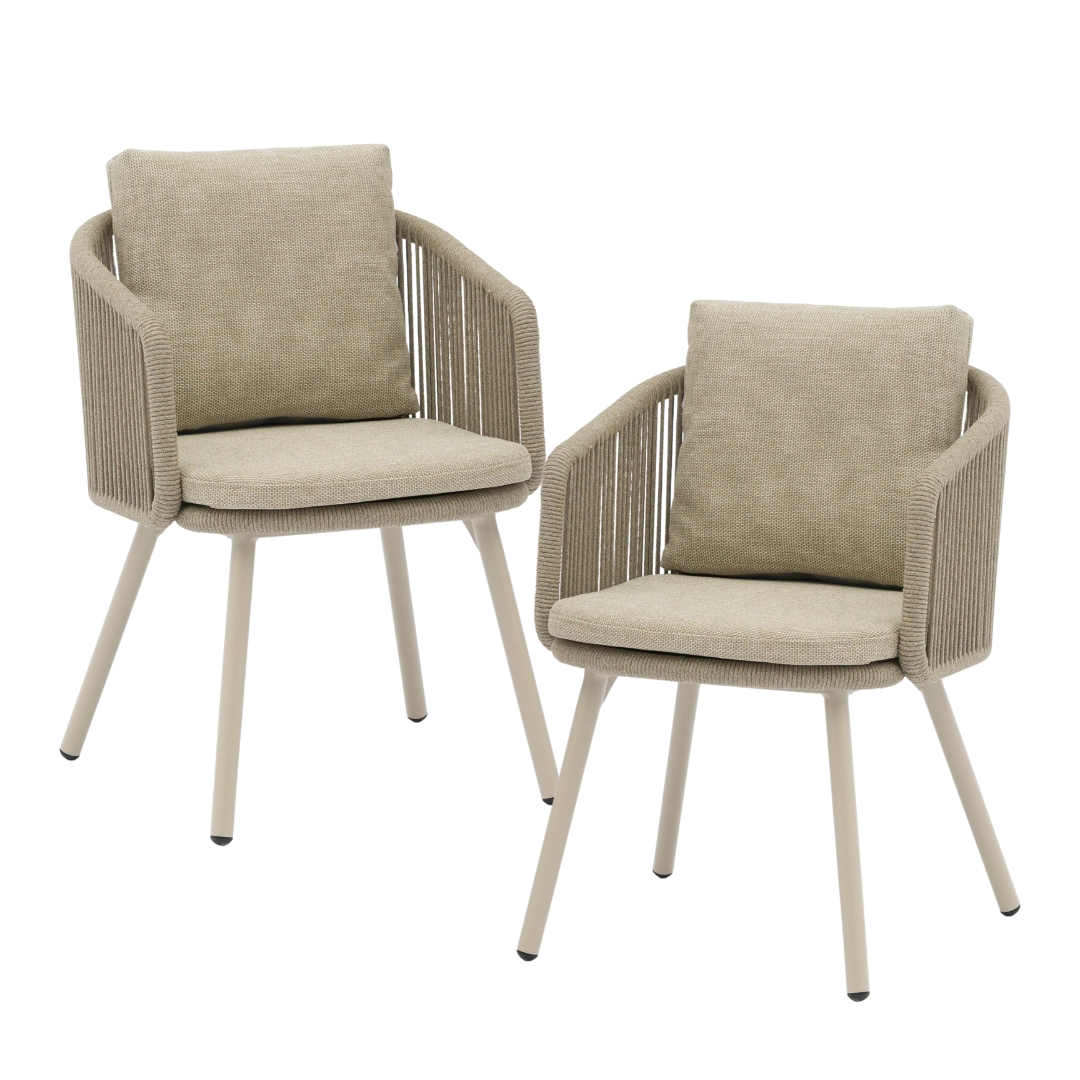 Set of 2: Harbour Outdoor Dining Chair - Mocha | PREORDER AUGUST