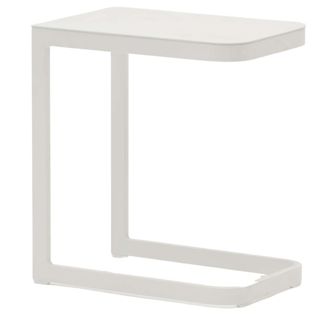 Cannes 3pc Sun Lounger + Table Set White