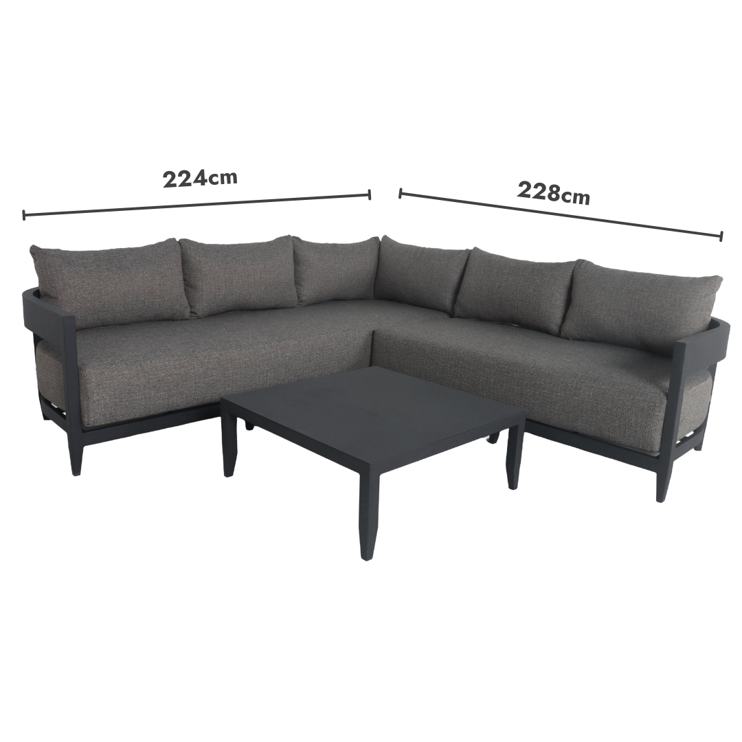 Porto Corner Outdoor Couch Set - Dark | PREORDER OCTOBER