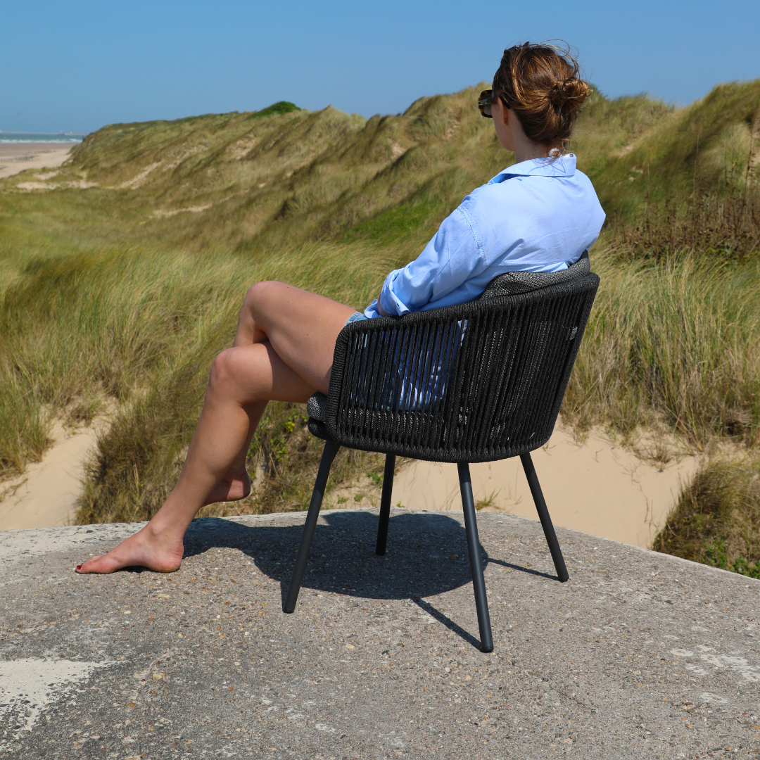 Set of 2: Harbour Outdoor Dining Chairs - Charcoal