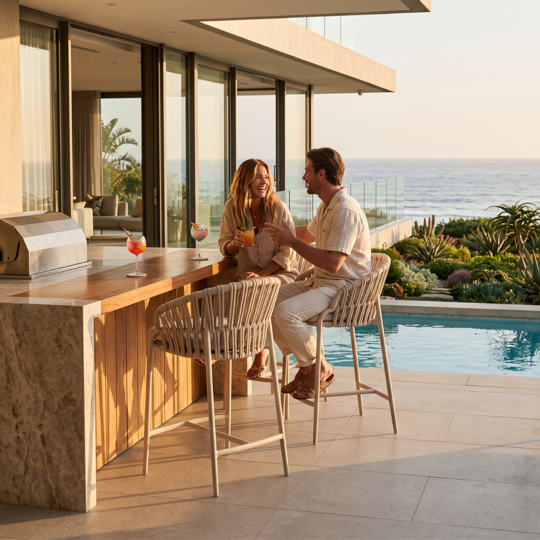 Noon Outdoor Counter Stool - Mocha | PREORDER DECEMBER