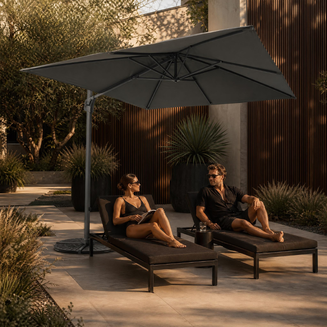 Cayman 3x3m Aluminium Umbrella - Charcoal | PREORDER SEPTEMBER