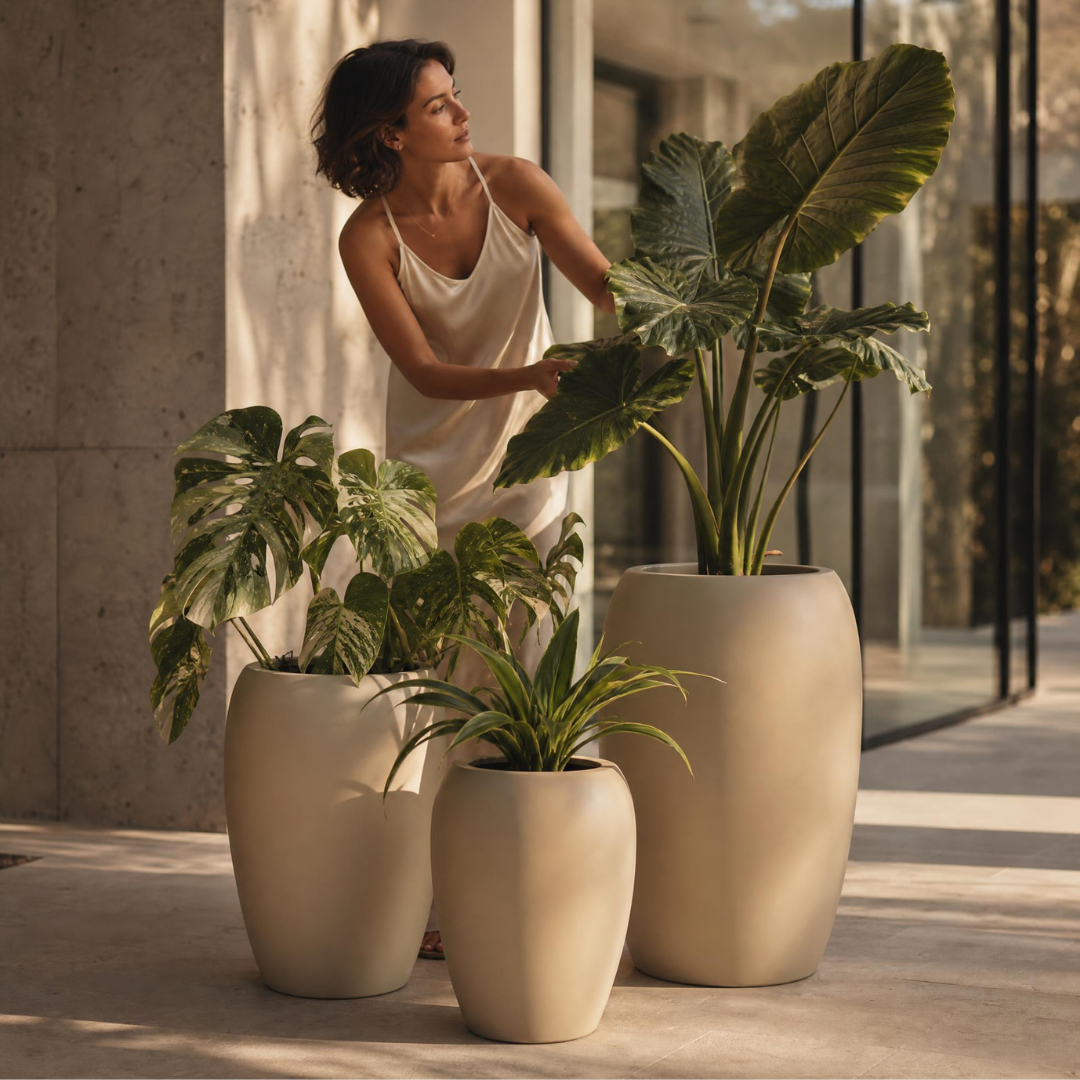 Calix Tall Planter - Natural White Pepper | PREORDER SEPTEMBER