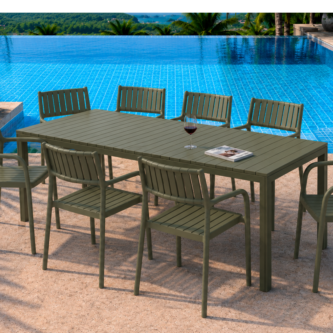 Crete 180cm Dining Table - Olive | PREORDER AUGUST