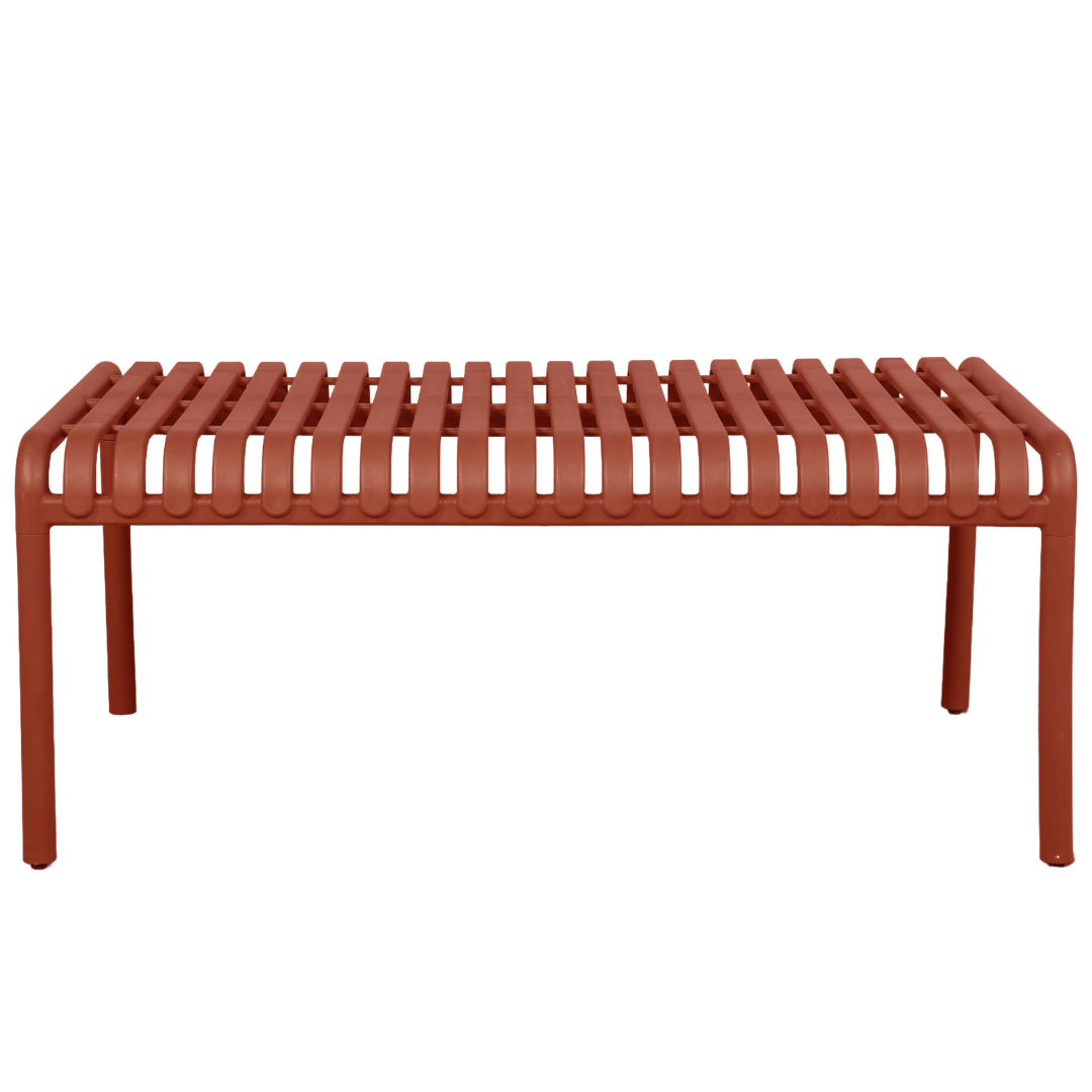 Cabo 6pc Lounge Set Terracotta coffee table with slatted top and slim legs