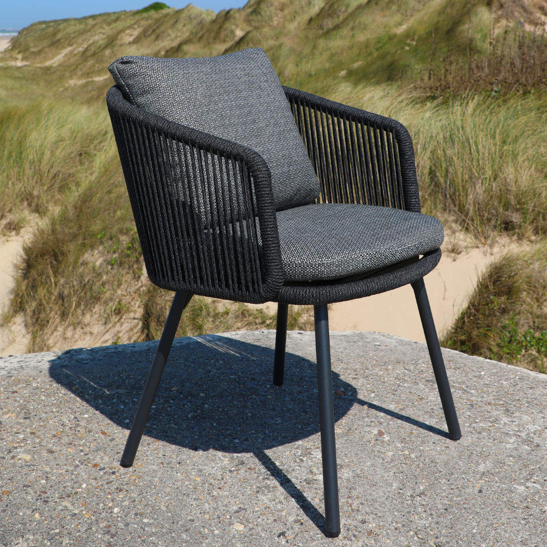Set of 2: Harbour Outdoor Dining Chairs - Charcoal