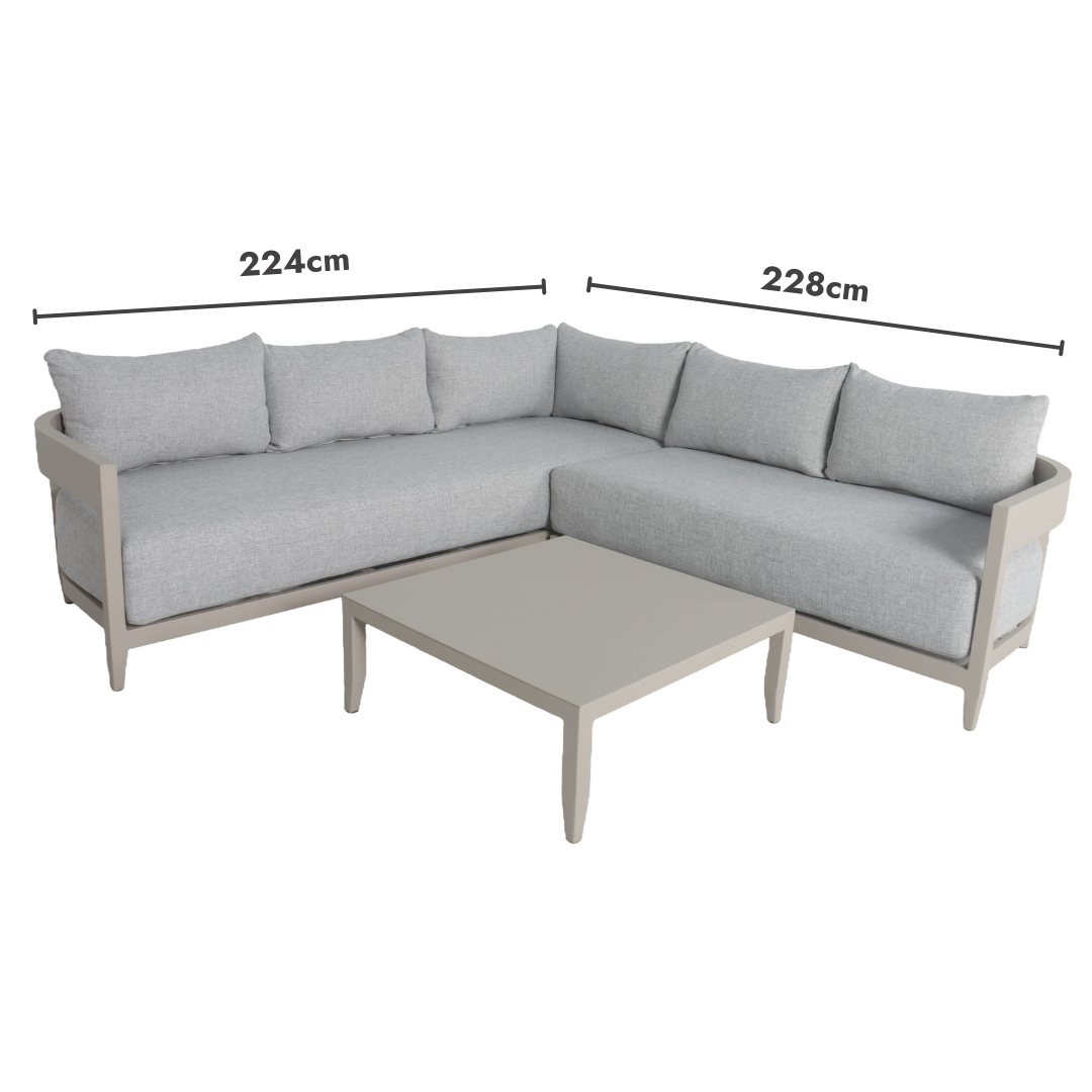 Porto Corner Outdoor Couch Set - Light | PREORDER OCTOBER
