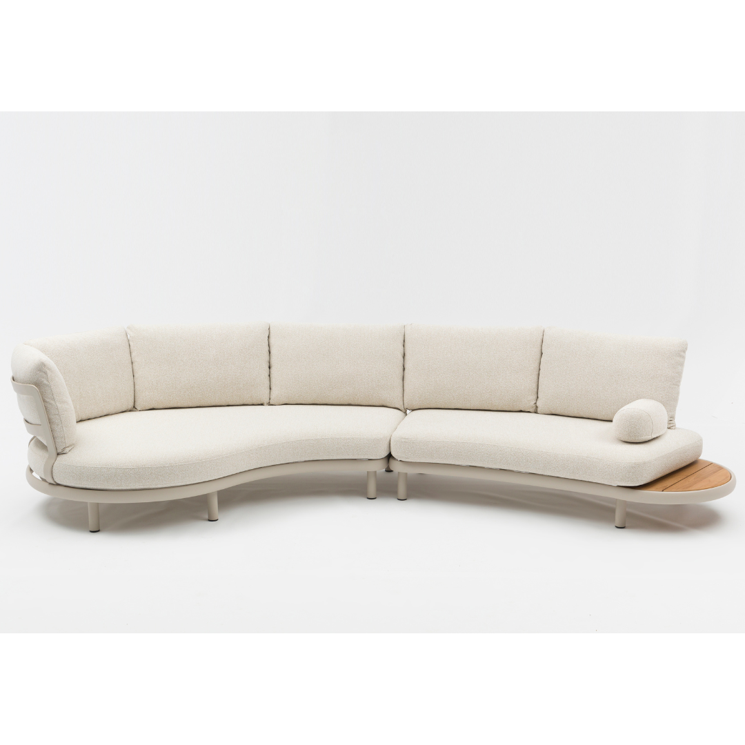 Cloud Curved 4-Seater Sofa with Armrest - Jalousie