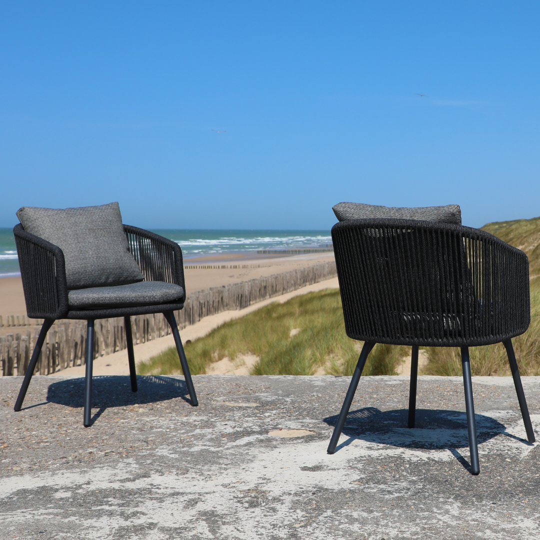 Set of 2: Harbour Outdoor Dining Chairs - Charcoal