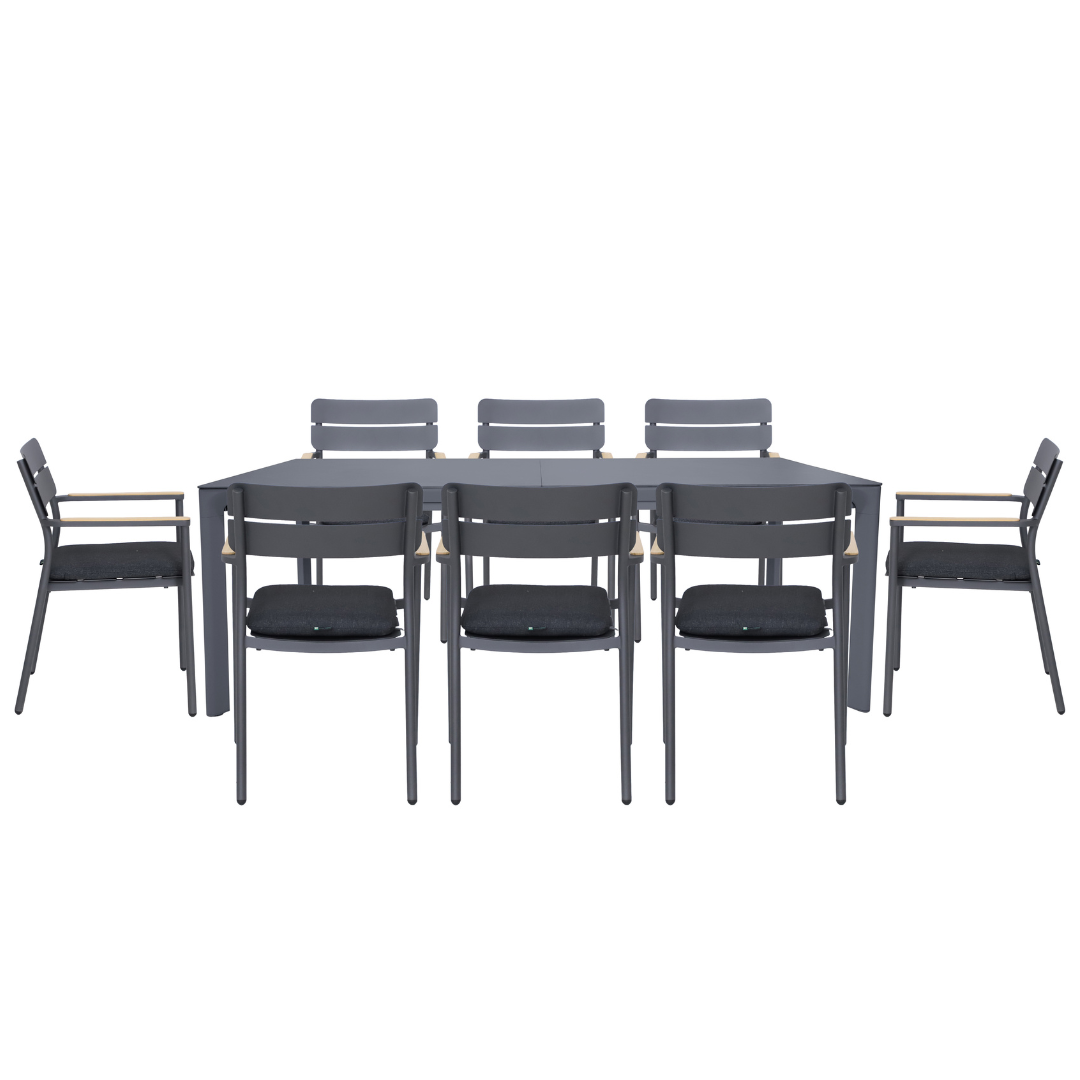 Norland 8-Seater Extendable Dining Set - Dark | PREORDER AUGUST