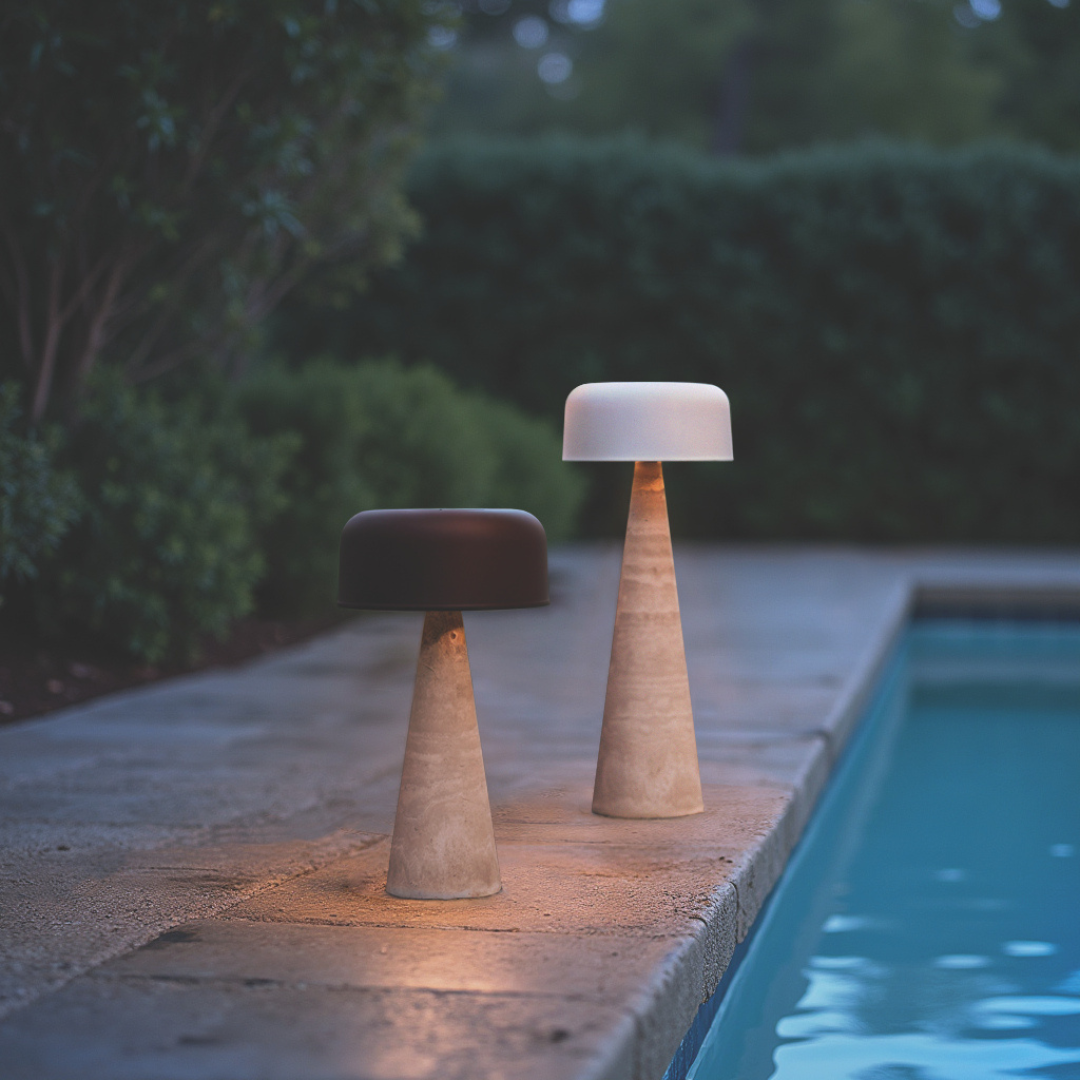Spark Lamp - Cone Travertine 26cm