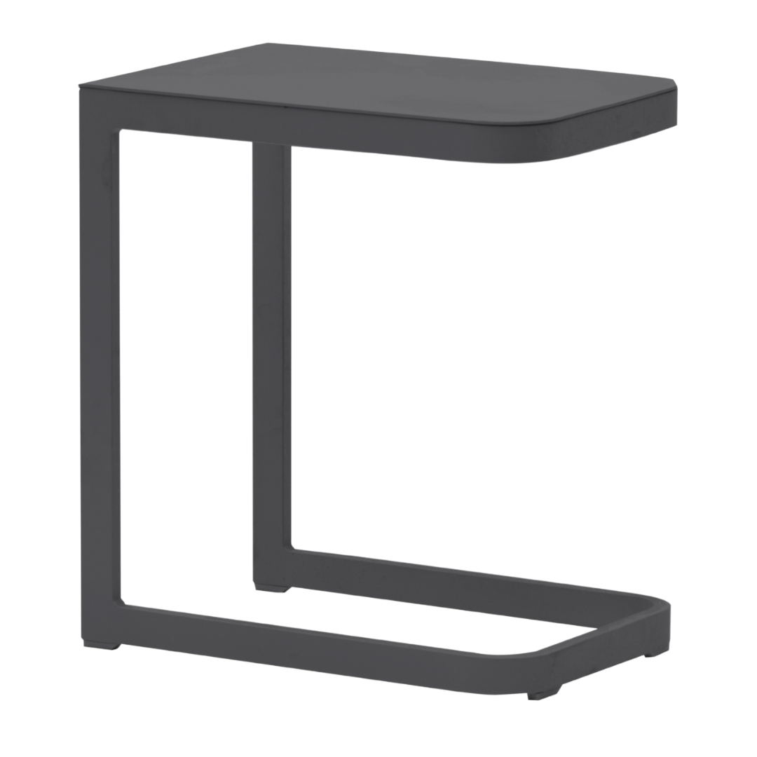Cannes 3pc Sun Lounger + Table Set Charcoal