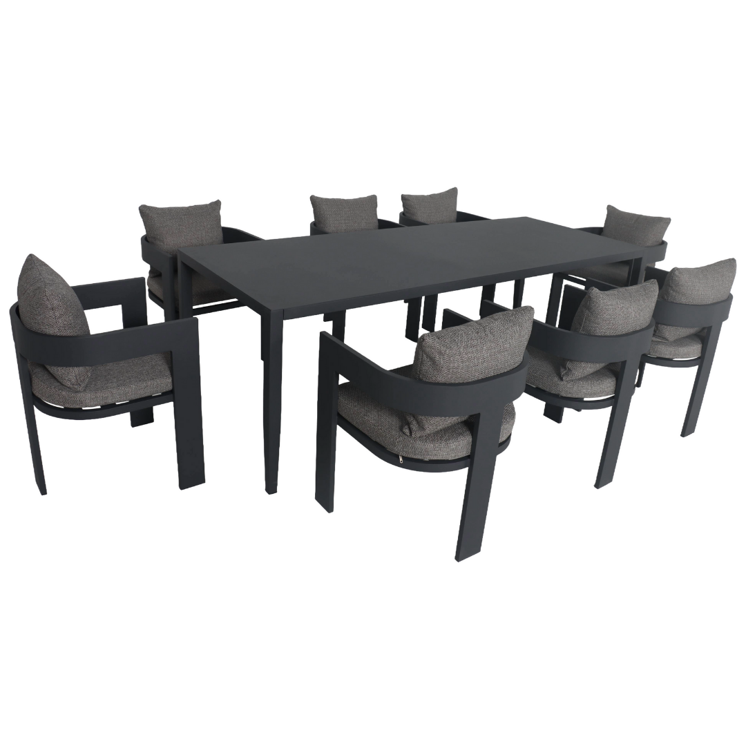 Como 8 Seater Outdoor Dining Set – Dark | PREORDER OCTOBER