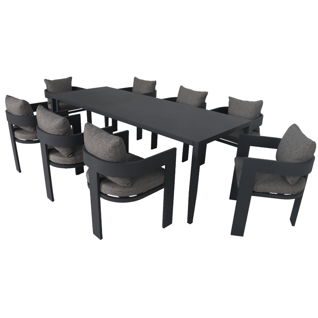 Como 8 Seater Outdoor Dining Set – Dark | PREORDER OCTOBER