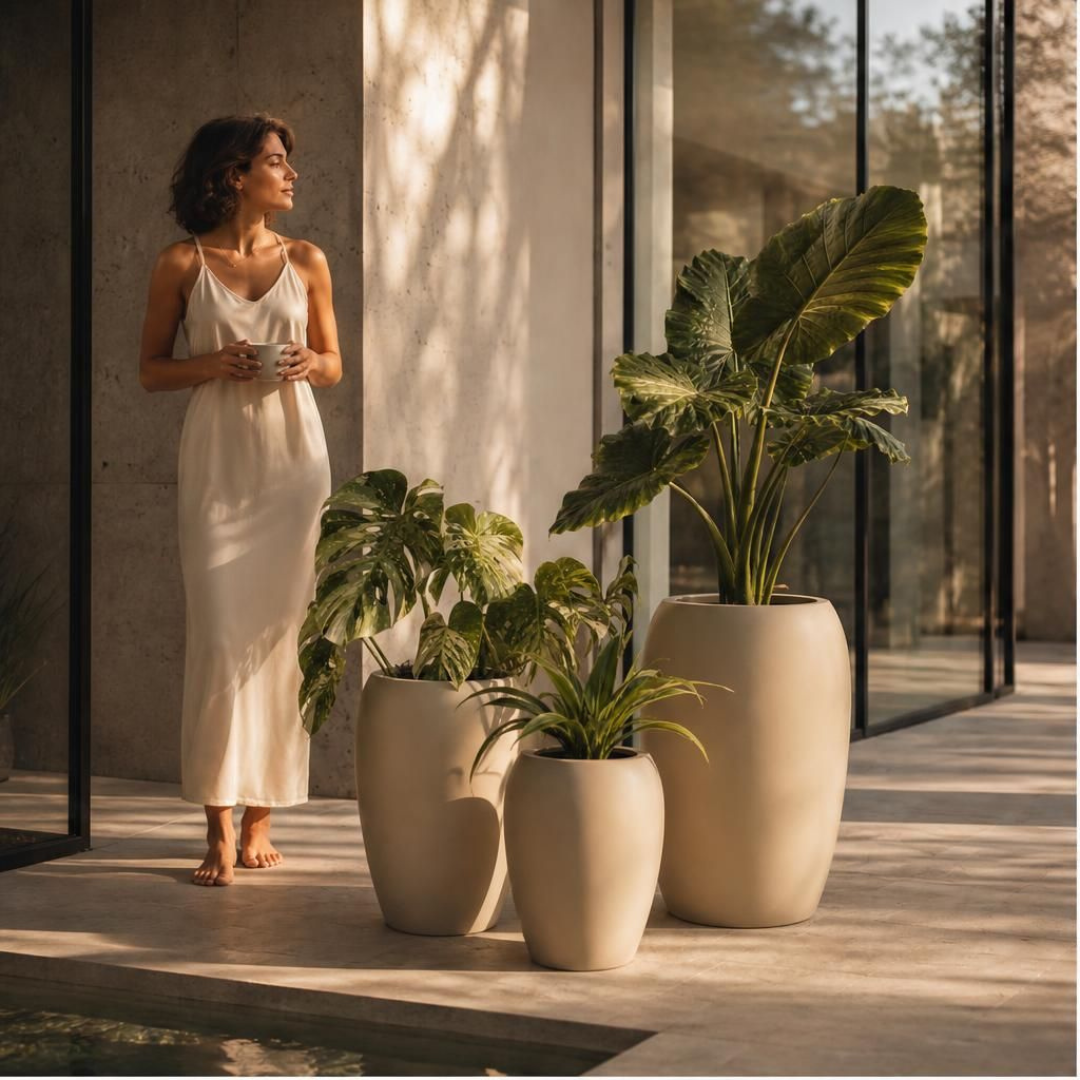Calix Tall Planter - Natural White Pepper | PREORDER SEPTEMBER