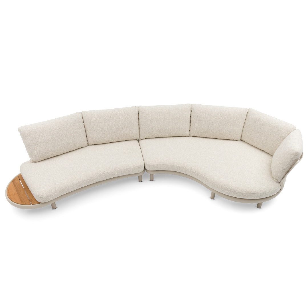 Cloud Curved 4-Seater Sofa with Armrest - Jalousie