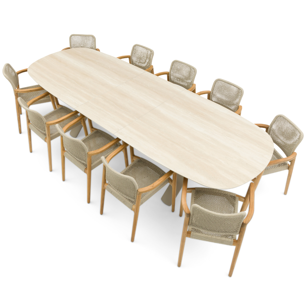 Albatross 3.1m Extendable Outdoor Dining Table Organic - Mocha | PREORDER FEBRUARY