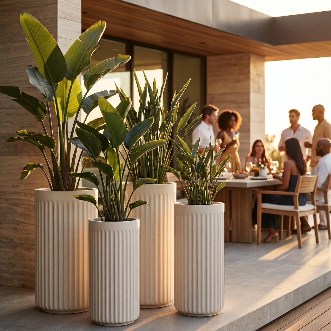 Doric Tall Planter - Natural Linen | PREORDER AUGUST
