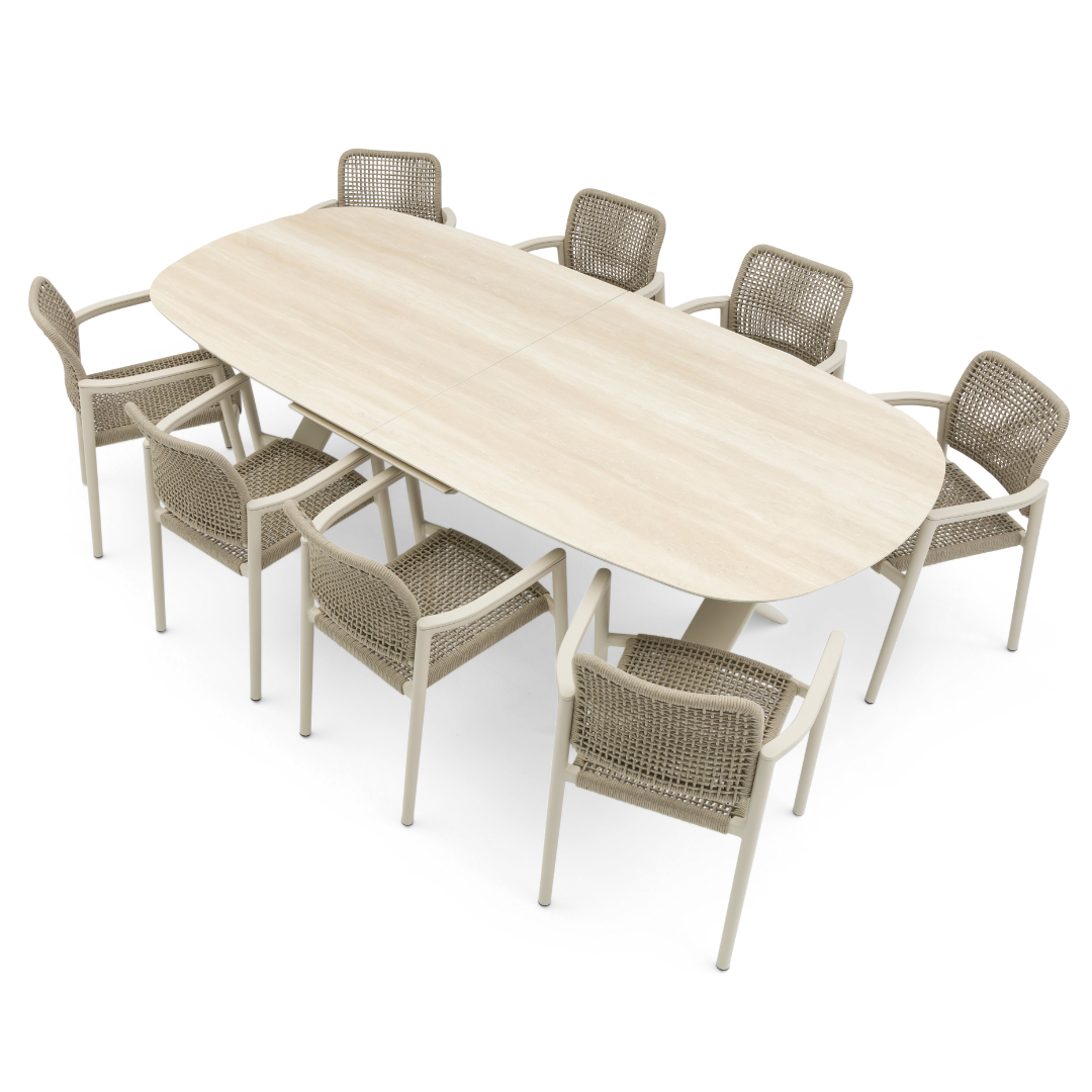 Albatross 3.1m Extendable Outdoor Dining Table Organic - Mocha | PREORDER FEBRUARY