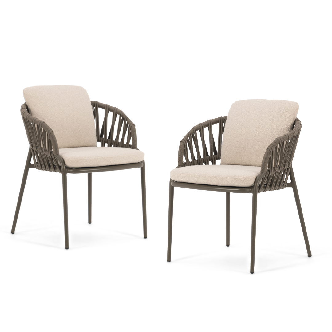 Set of 2: Noon Outdoor Dining Chairs - Olive | PREORDER AUGUST