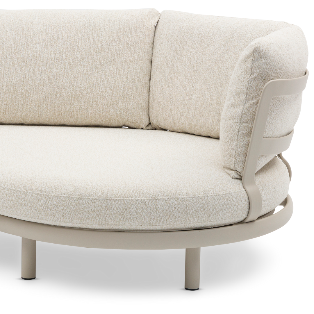 Cloud Curved 4-Seater Sofa with Armrest - Jalousie