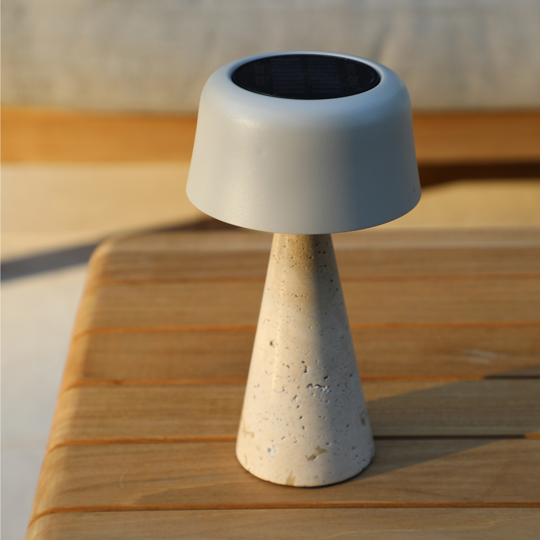 Spark Lamp - Cone Travertine 26cm