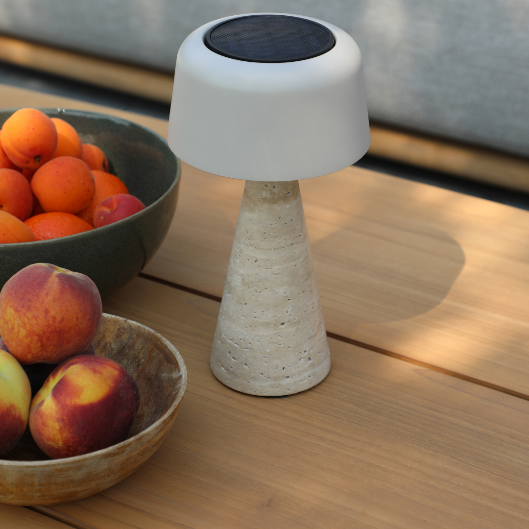 Spark Lamp - Cone Travertine 26cm