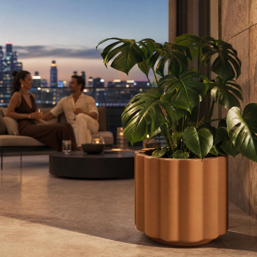 Vattra Low Planter - Natural Toasted Nut | PREORDER SEPTEMBER