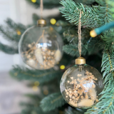 Glass Christmas Bauble - Dried Flowers