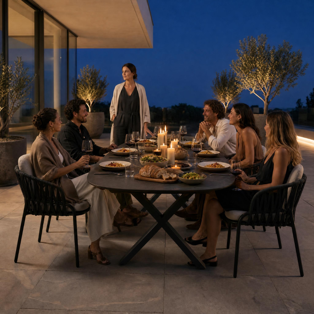 Albatross 3.1m Extendable Outdoor Dining Table Organic - Charcoal | PREORDER AUGUST