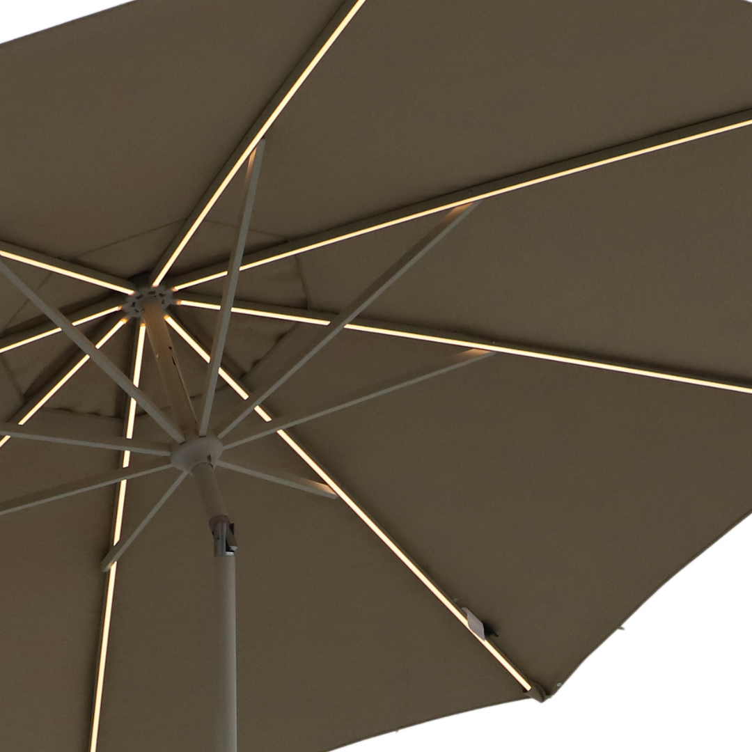 Royal Coro 3m Solar LED Umbrella Set - Taupe | PREORDER AUGUST