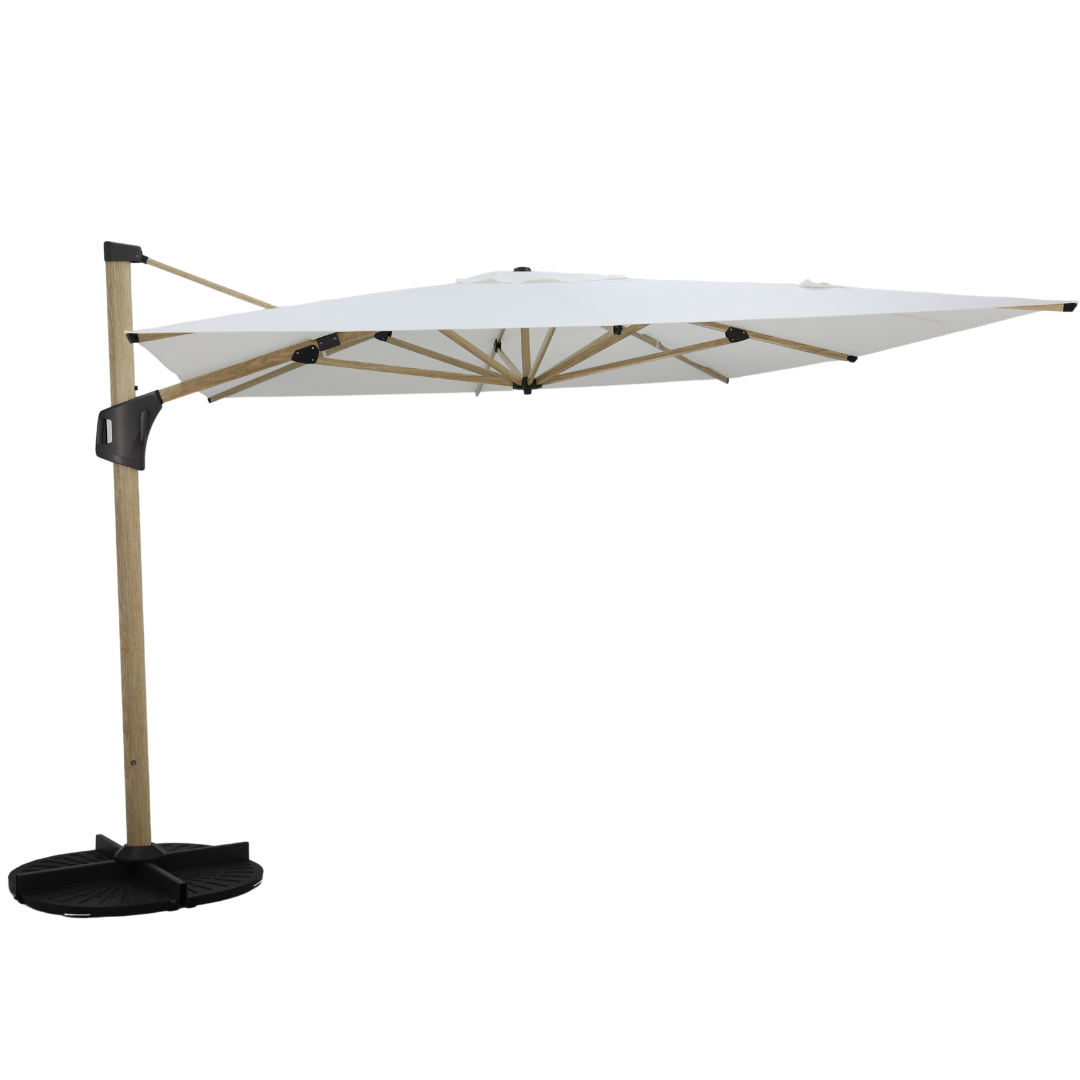 Antigua 3x4m Aluminium Umbrella - White