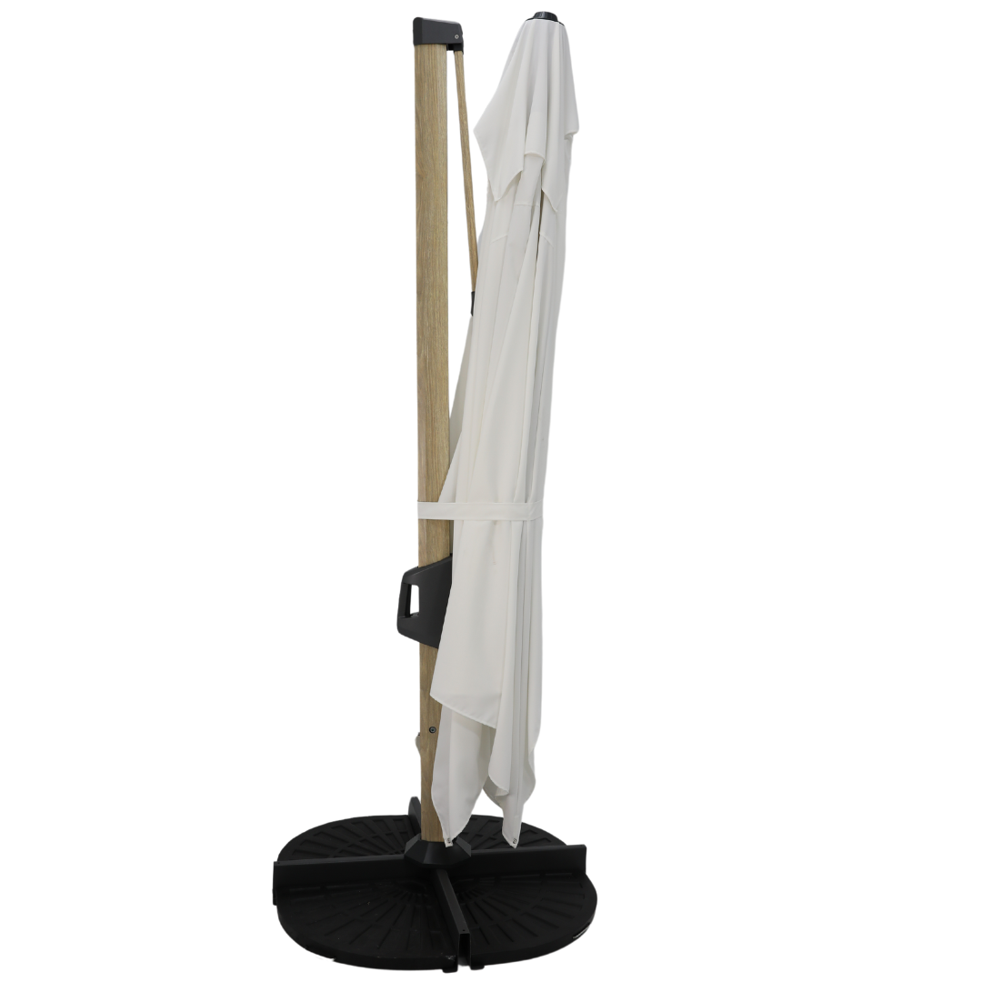 Antigua 3x4m Aluminium Umbrella - White