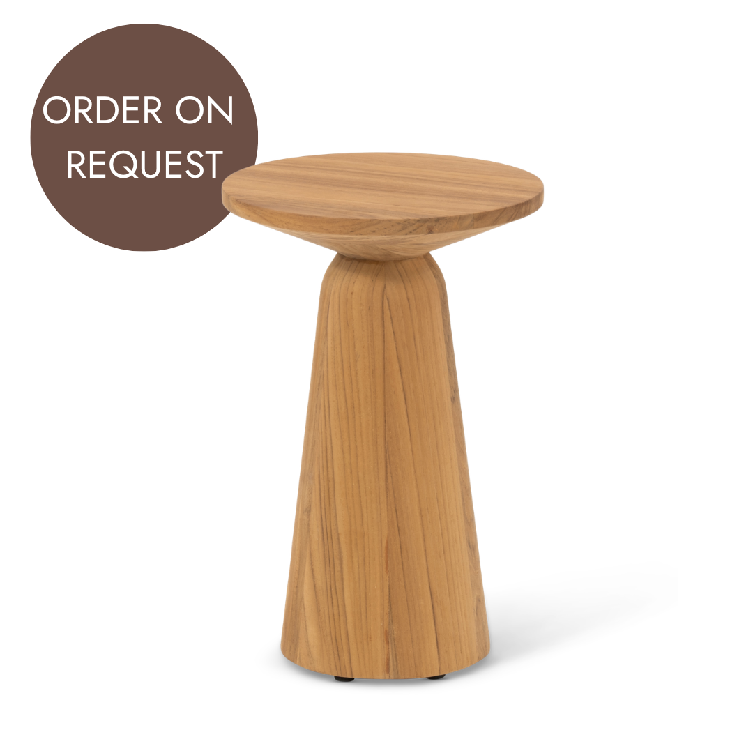 Plato Side Table - Round Tall - Teak | ON REQUEST