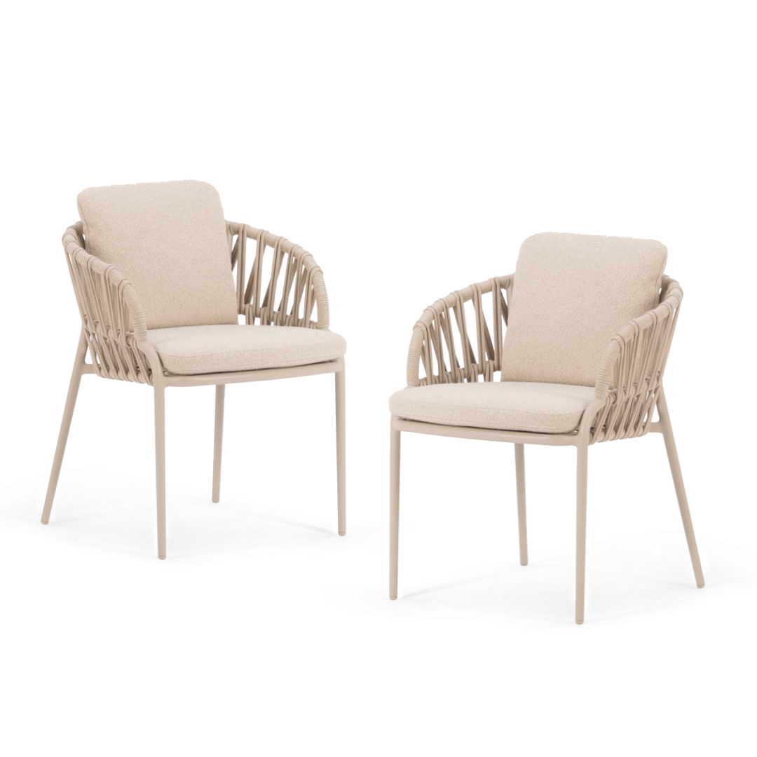 Set of 2: Noon Outdoor Dining Chairs - Mocha | PREORDER AUGUST