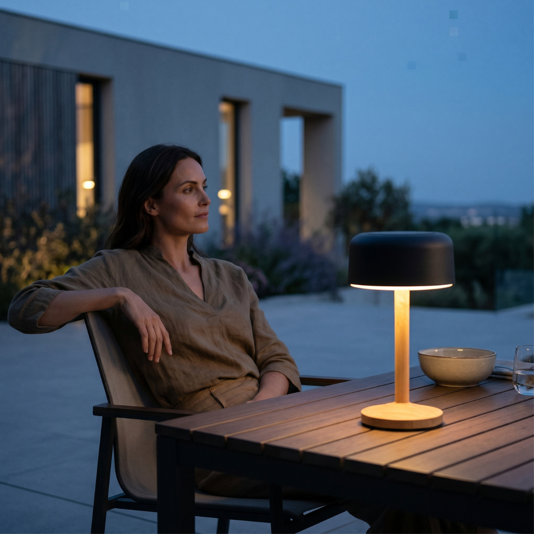 Spark Solar Lamp - Teak 38cm