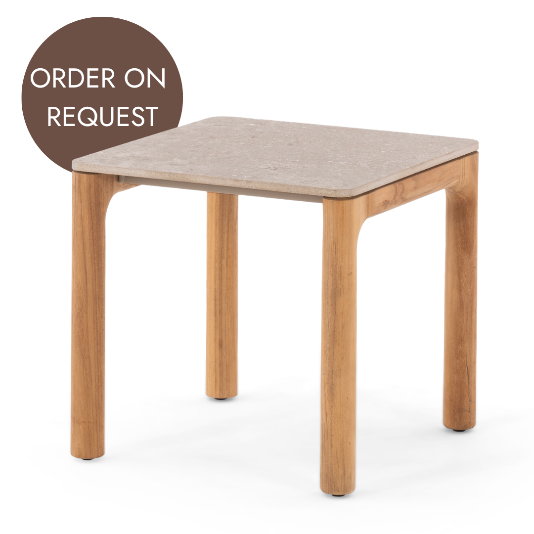 Tolo Side Table - Ceramic + Teak | ON REQUEST