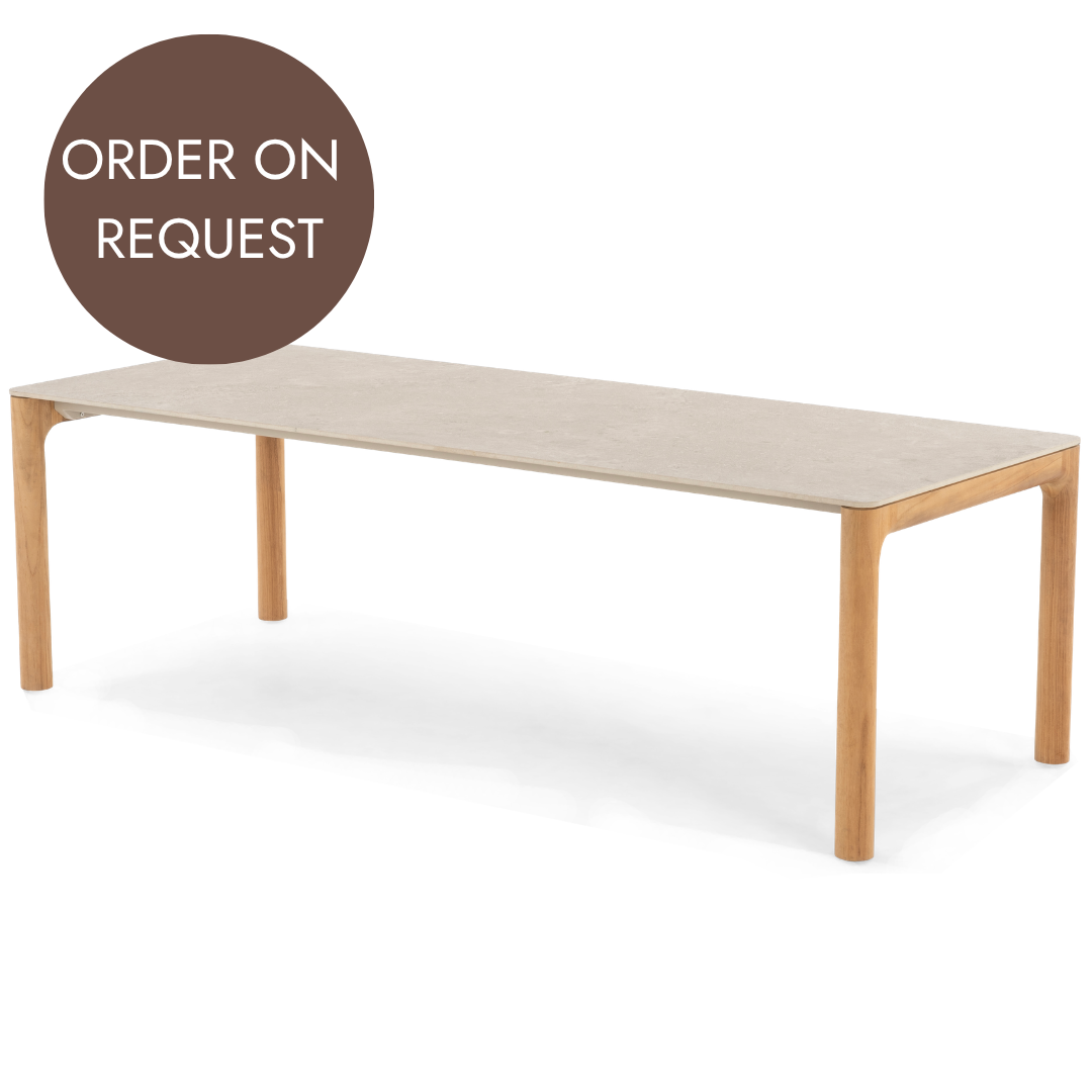 Tolo 240cm Dining Table - Ceramic + Teak | ON REQUEST