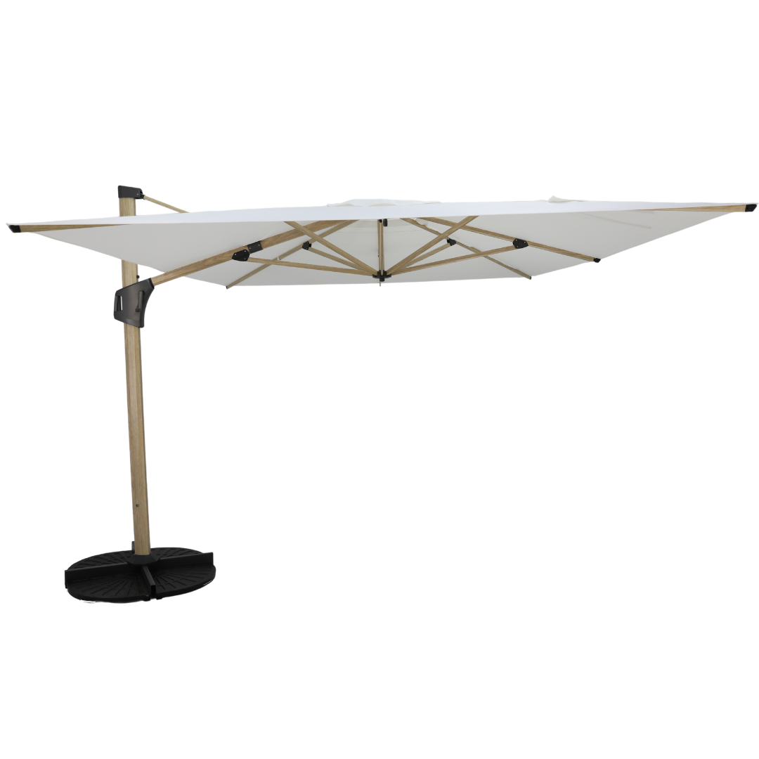 Antigua 3x4m Aluminium Umbrella - White