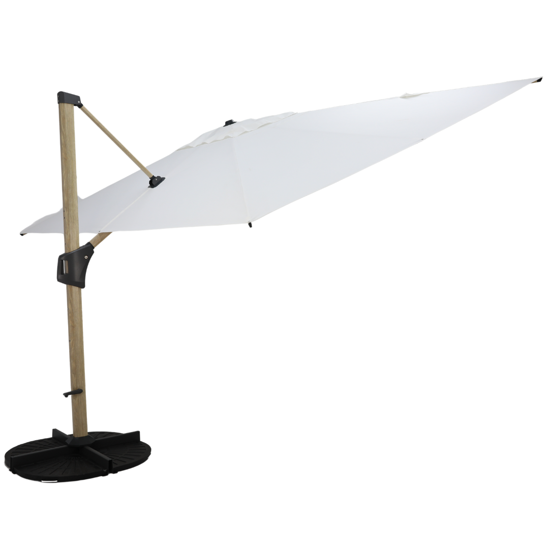 Antigua 3x4m Aluminium Umbrella - White