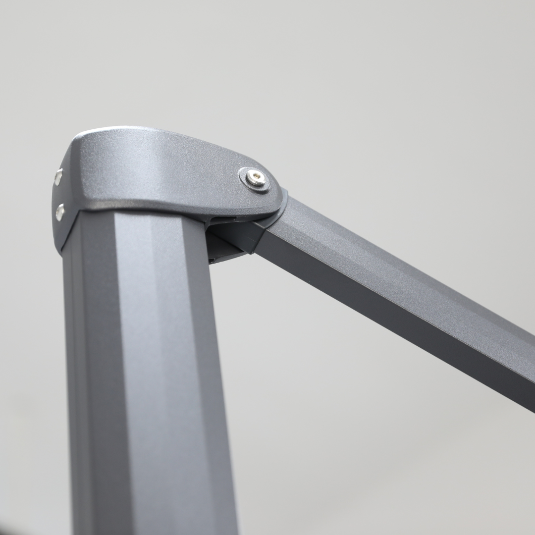 Cayman 3x3m Aluminium Umbrella - Charcoal