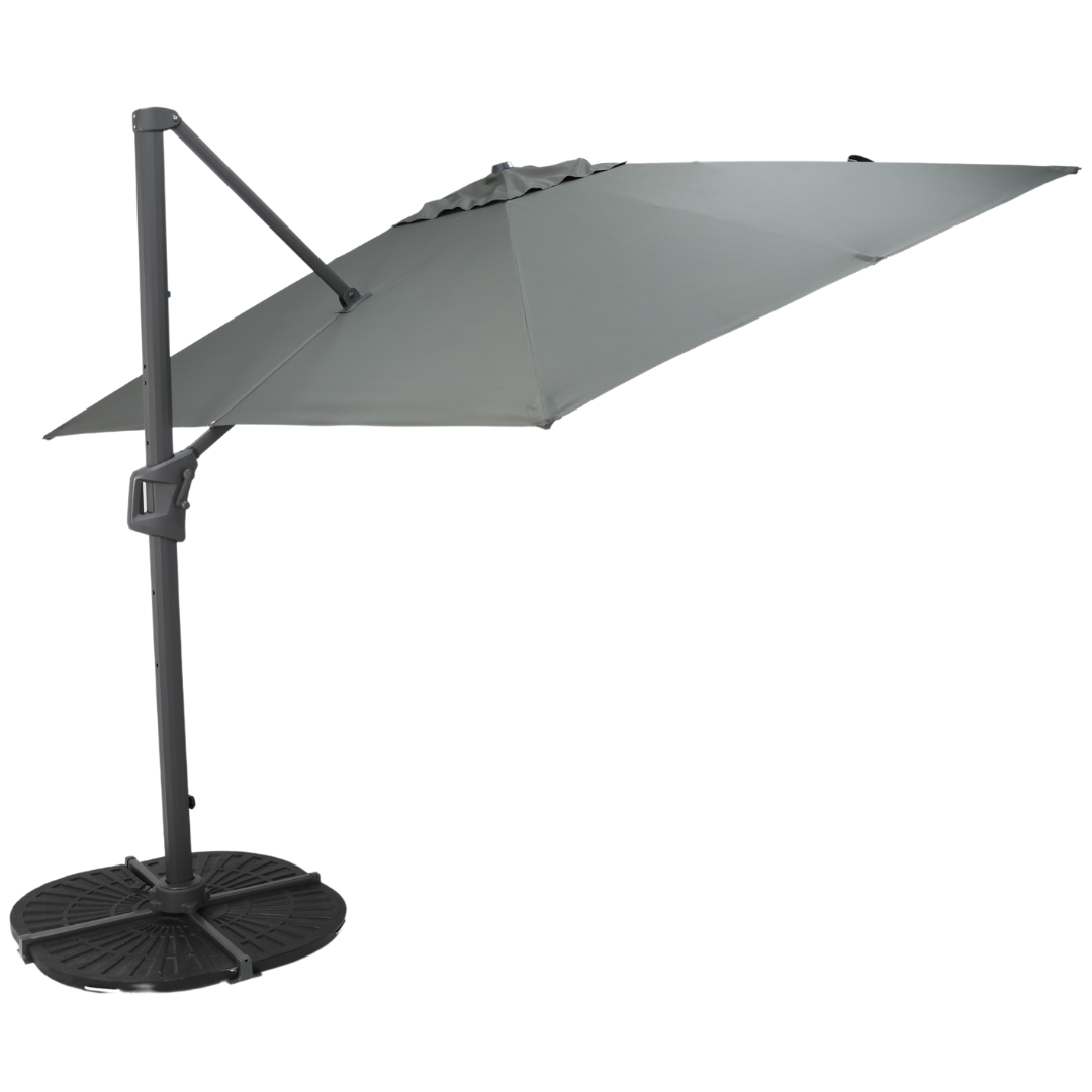 Cayman 3x3m Aluminium Umbrella - Charcoal