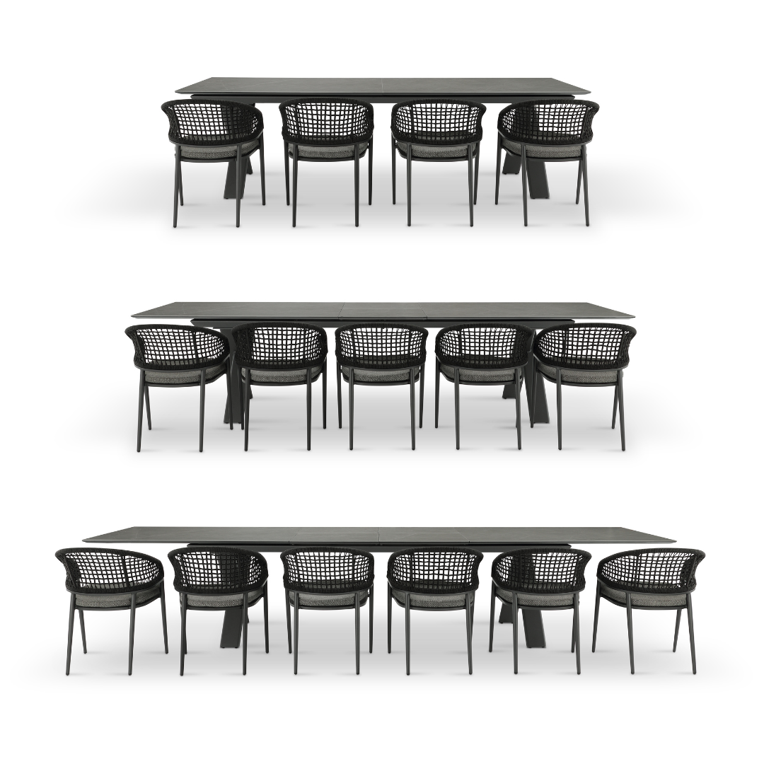Albatross 4m Extendable Outdoor Dining Table - Charcoal