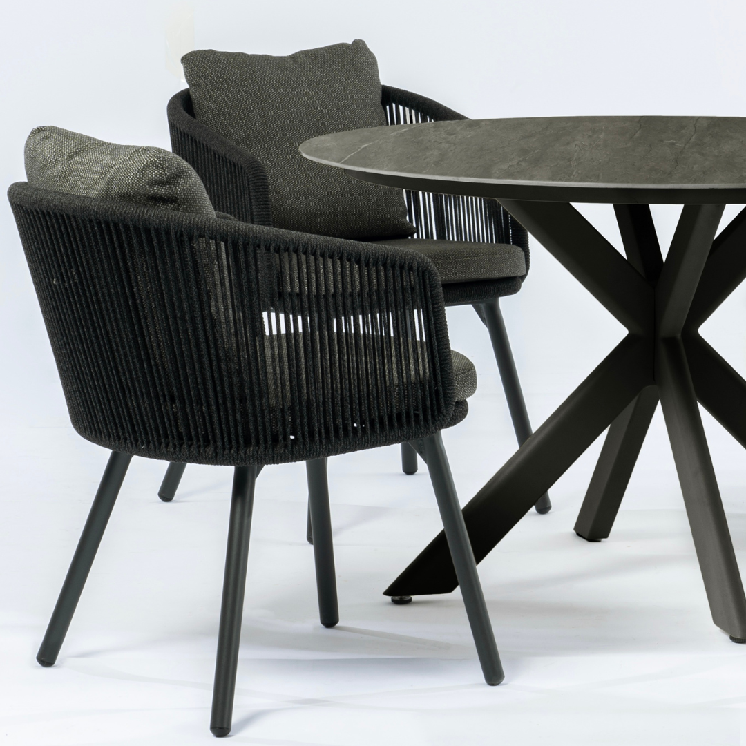 Harbour 4-Seater Dining Set Charcoal