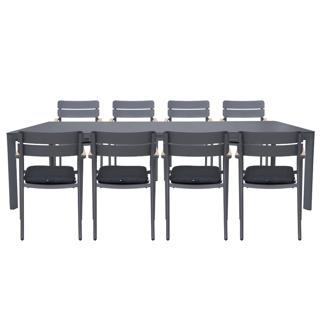 Norland 8-Seater Extendable Dining Set - Dark | PREORDER AUGUST