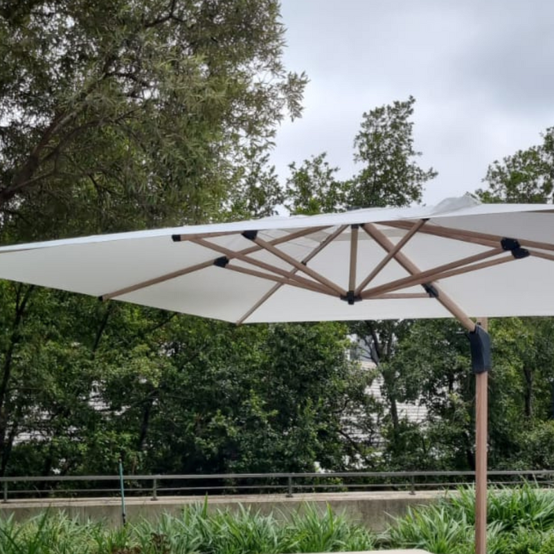 Antigua 3x4m Aluminium Umbrella - White