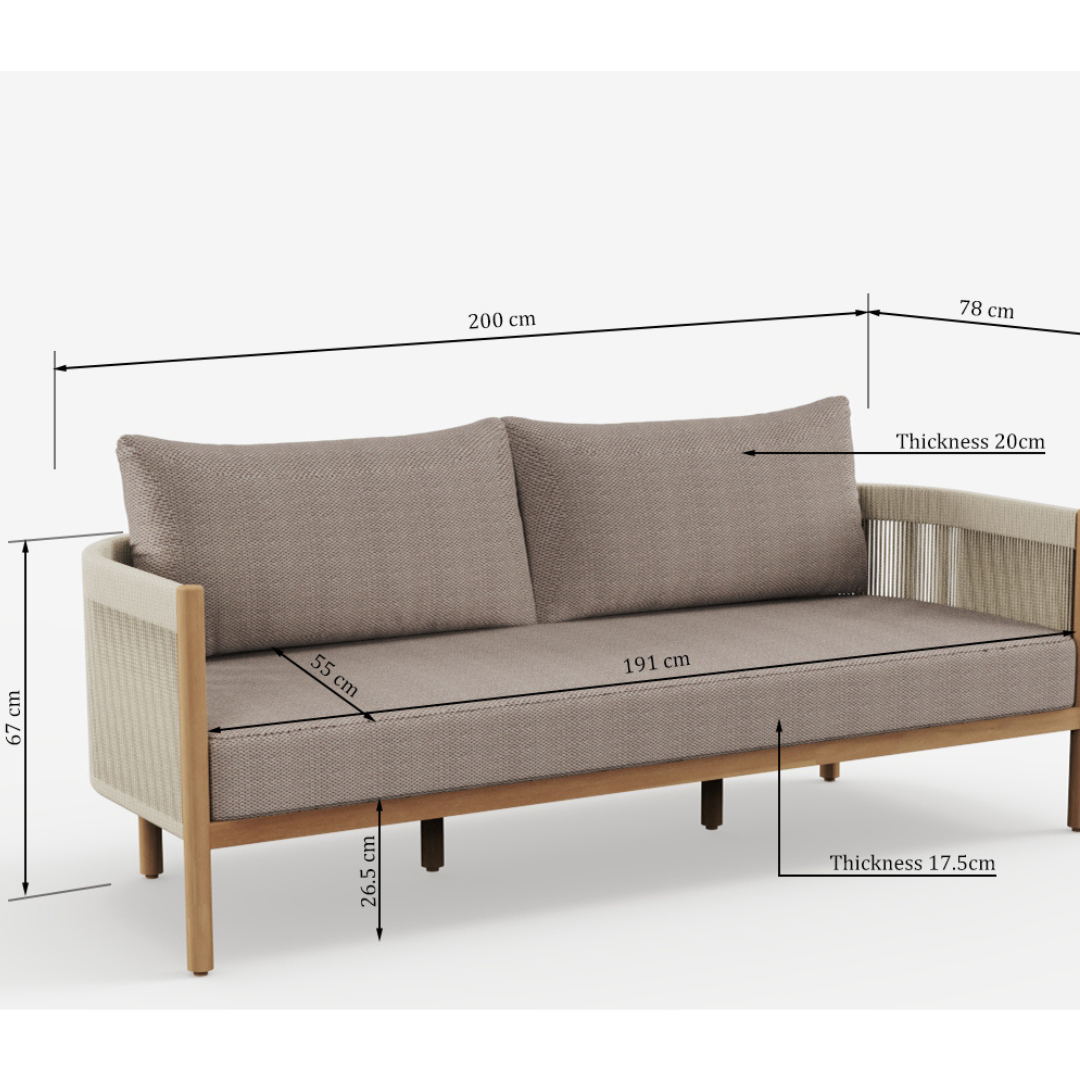 Marche 3 Seater Outdoor Couch