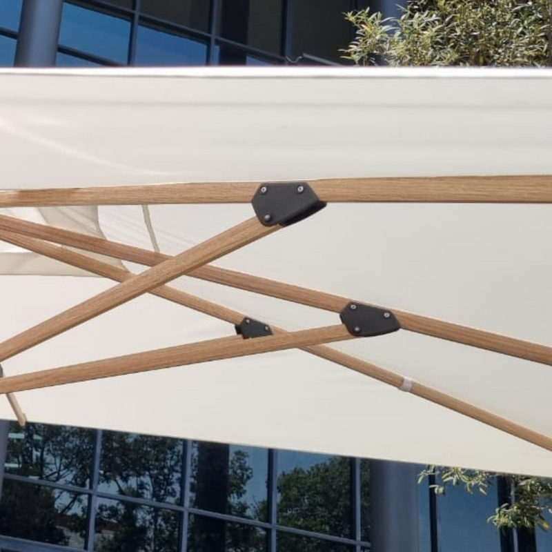 Antigua 3x4m Aluminium Umbrella - White