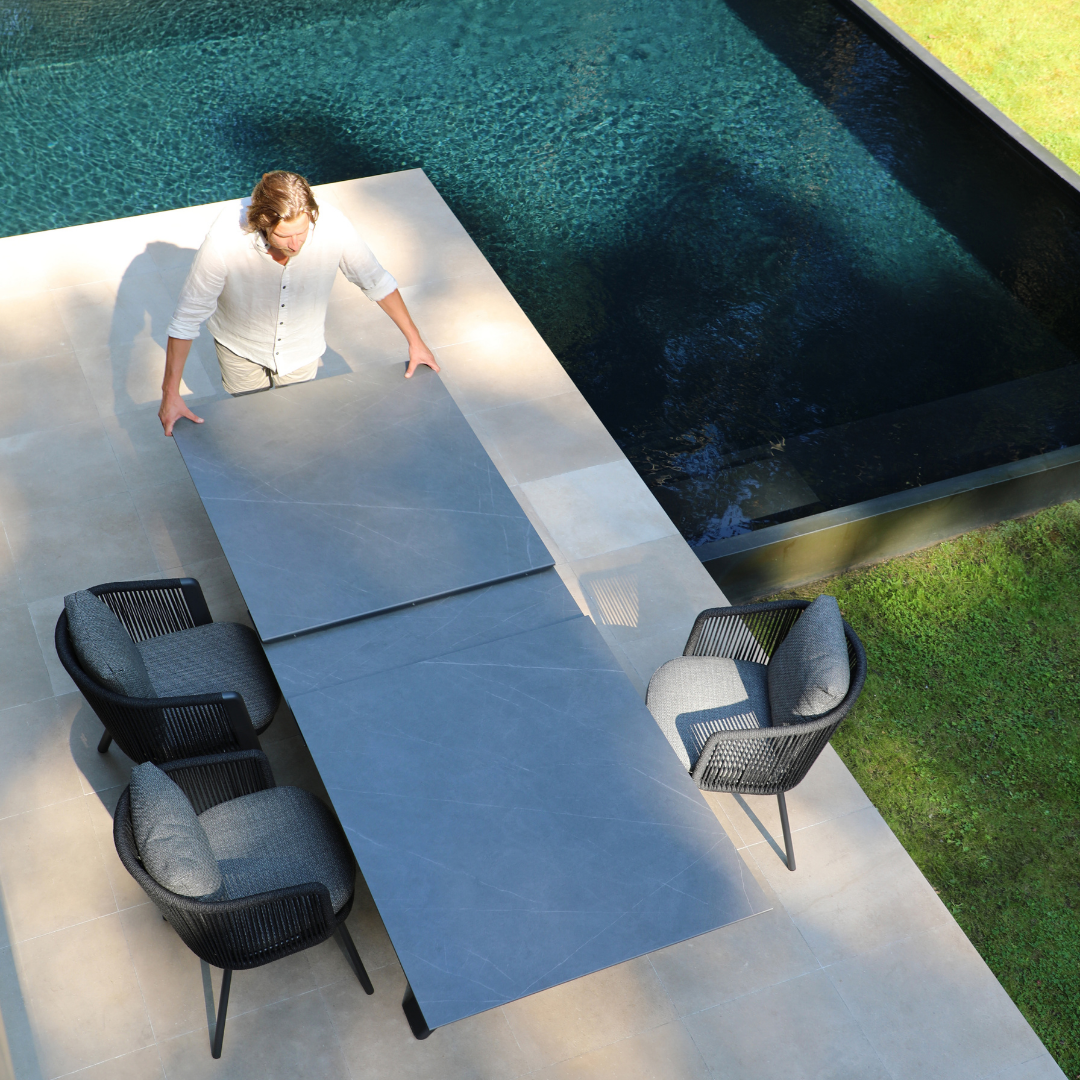 Albatross 4m Extendable Outdoor Dining Table - Charcoal