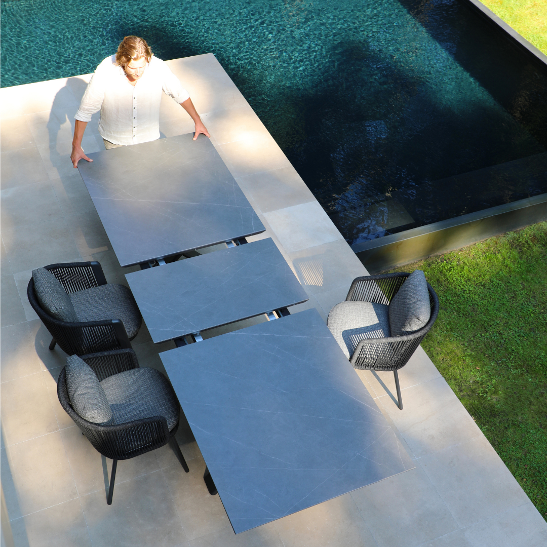 Albatross 4m Extendable Outdoor Dining Table - Charcoal